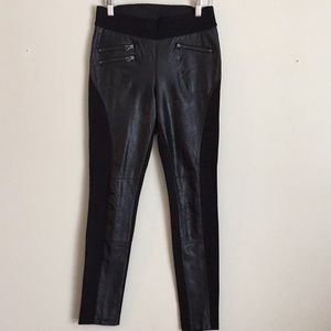 Black faux leather leggings